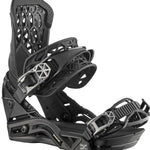 Salomon Highlander Snowboard Binding 2022 - Black snowboard bindings with silver buckles and straps.