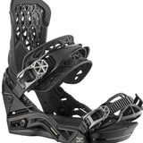 Salomon Highlander Snowboard Binding 2022 - Black snowboard bindings with silver buckles and straps.