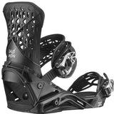 Salomon Highlander Snowboard Binding 2022 - Black snowboard bindings with silver buckles and straps.