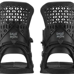 Salomon Highlander Snowboard Binding 2022 - Black snowboard bindings with silver buckles and straps.