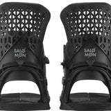 Salomon Highlander Snowboard Binding 2022 - Black snowboard bindings with silver buckles and straps.