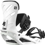 Salomon Rhythm Snowboard Bindings 2022 - White bindings with black buckles and straps.