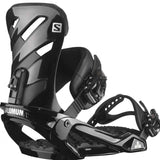 Salomon Rhythm Snowboard Bindings 2022 - Black bindings with white lettering on top strap and logo on ankle strap.