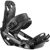 Salomon Rhythm Snowboard Bindings 2022 - Black bindings with silver buckles and straps.