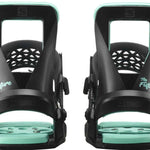 Salomon Juniors The Future Bindings 2022 - Black bindings with mint green accents and a mint green strap.