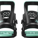 Salomon Juniors The Future Bindings 2022 - Black bindings with mint green accents and a mint green strap.