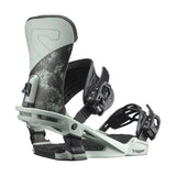 Salomon Trigger Snowboard Bindings 2022 - A pair of black and gray snowboard bindings with a textured pattern on the straps.