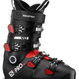 Salomon S-Pro HV 90 IC Ski Boots 2020-2021 - Black ski boots with silver buckles and straps.