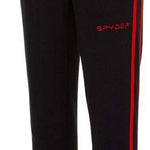 Spyder Boys Speed Fleece Pants 2022 - Black fleece pants with red stripe down side.