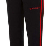 Spyder Boys Speed Fleece Pants 2022 - Black fleece pants with red stripe down side.