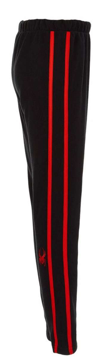 Spyder Boys Speed Fleece Pants - Black fleece pants with red stripe down the side.