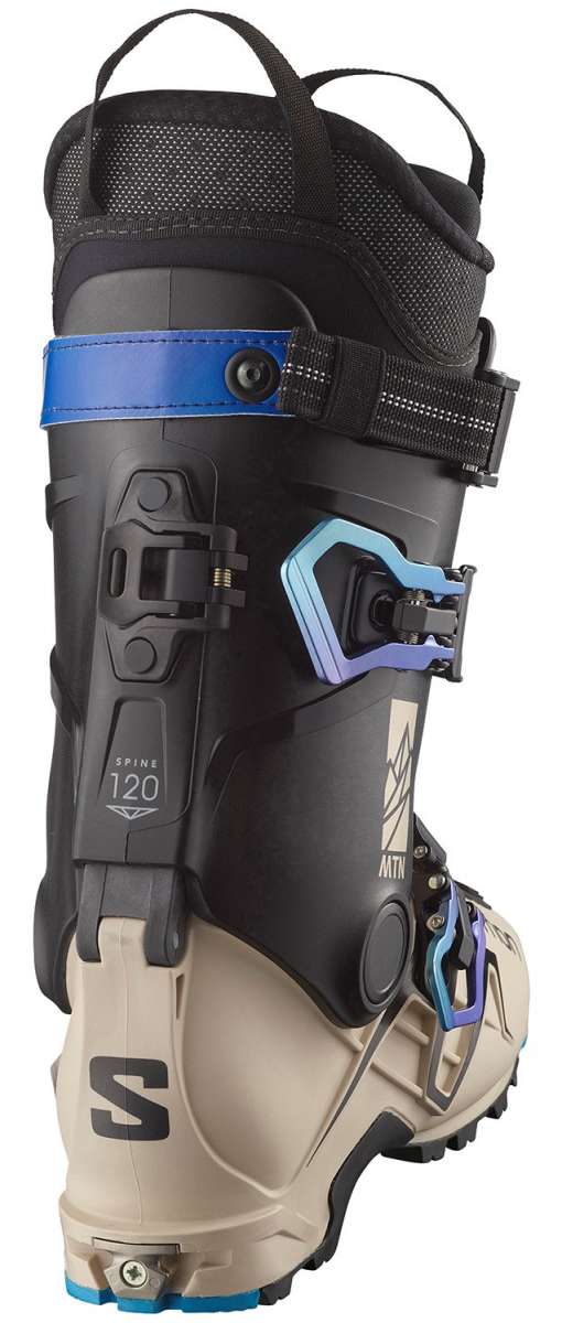 Salomon S/Lab MTN Ski Boots 2024 - Black ski boots with silver buckles and a white logo on the side.