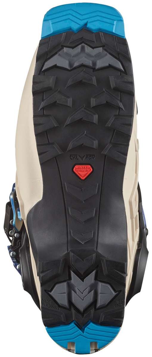 Salomon S/Lab MTN Ski Boots 2024 - Black ski boots with silver buckles and a red logo on top.