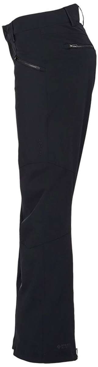 Spyder Ladies Amour GORE-TEX Infinium Pant 2023 - Black pants with a zippered pocket on the right side, featuring a subtle logo at the bottom hem.