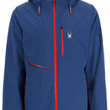Spyder Avid Stretch Insulated Jacket 2023 - Dark blue jacket with black and red accents, featuring a white spider logo on the left chest area.
