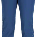 Spyder Ladies Orb Soft Shell Pant 2023 - A pair of dark blue ski pants with a subtle pattern and zippered pockets.