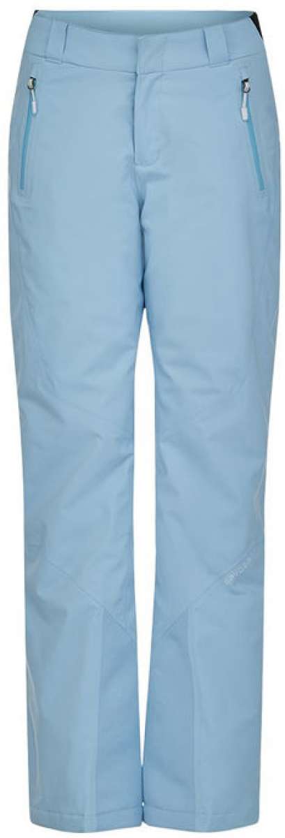Spyder Ladies Winner GORE-TEX Insulated Pants 2023 - Light blue pants with a black waistband and two zippered pockets on either side.