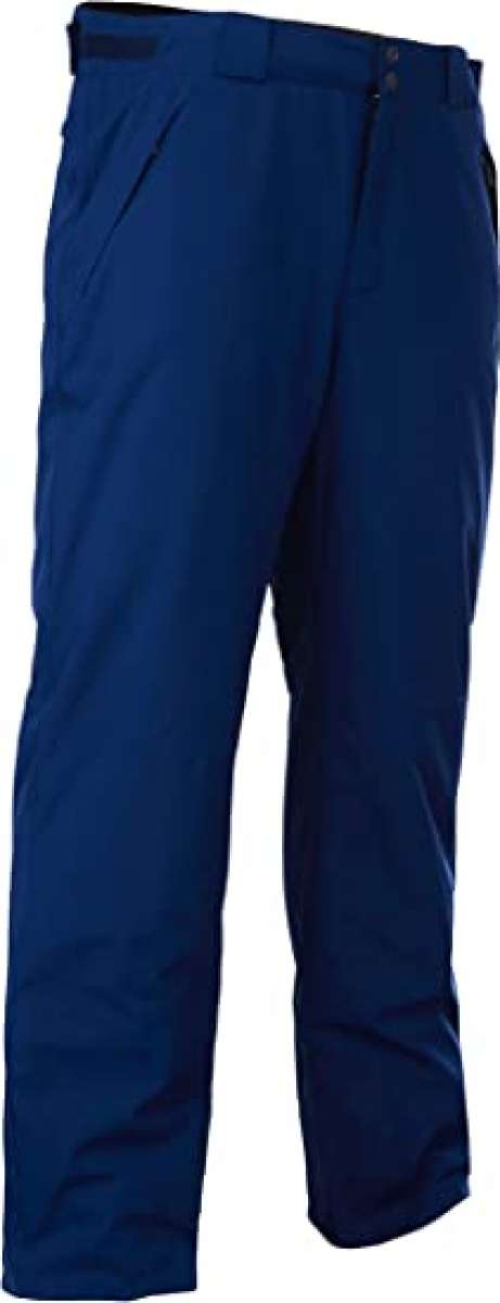 Spyder Men's Mesa Insulated Pants 2021 - Dark blue pants with a subtle pattern of thin, darker stripes on the upper thigh area.