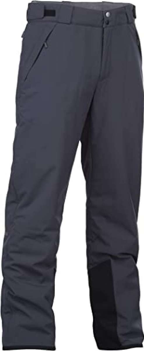 Spyder Men's Mesa Insulated Pants 2021 - Dark gray pants with a black belt and silver buckle.
