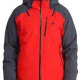 Spyder Vanqysh Insulated Jacket - A red ski jacket with black accents and a black zipper.