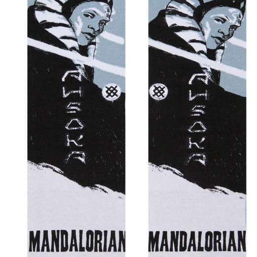 Stance Ahsoka West Crew Socks 2023 - Black and white socks with a stylized image of Ahsoka Tano from Star Wars.