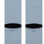 Stance Ahsoka West Crew Socks 2023 - Light gray crew socks with a repeating pattern of dark gray and light blue lines.