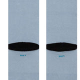 Stance Ahsoka West Crew Socks 2023 - Light gray crew socks with a repeating pattern of dark gray and light blue lines.