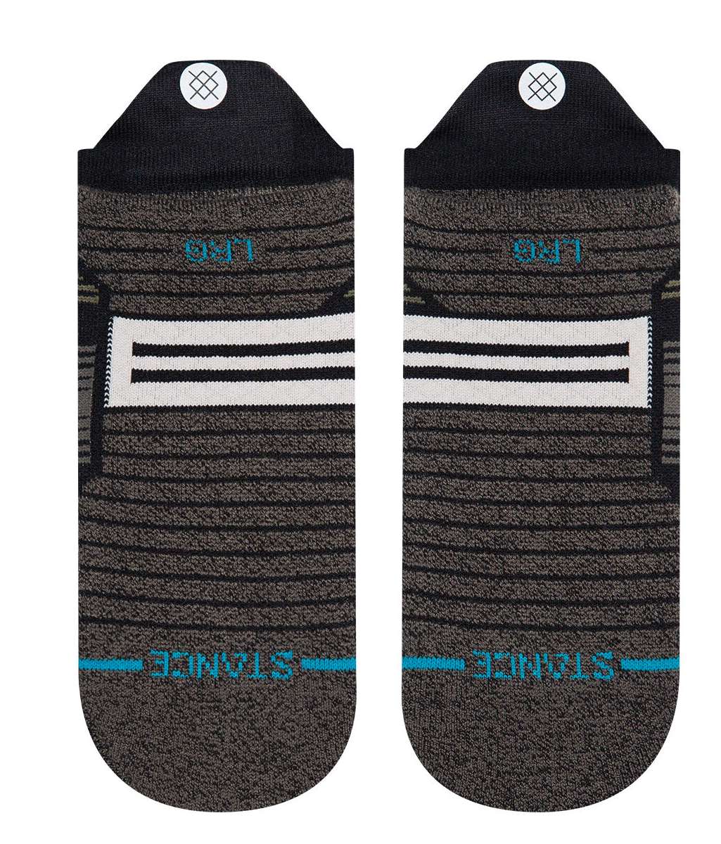 Stance Caliber Tab Low Cut Socks 2023 - Gray socks with a white logo and black tabs on top.