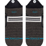 Stance Caliber Tab Low Cut Socks 2023 - Gray socks with a white logo and black tabs on top.
