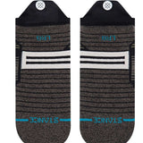 Stance Caliber Tab Low Cut Socks 2023 - Gray socks with a white logo and black tabs on top.