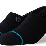 Stance Gamut 2 No Show 3 Pack Socks - Black socks with a blue stripe at the top and grey stripes on the heel.