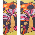 Stance Gooey Crew Socks 2023 - A pair of crew socks with a colorful, abstract design featuring pink, orange, yellow and black colors.