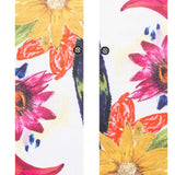 Stance Lucid Crew Cut Socks Ladies 2023 - White crew cut socks with a repeating pattern of yellow, pink and orange flowers.