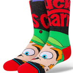 Stance Lucky Charms Crew Cut Kids Socks - A pair of socks featuring a colorful design with four-leaf clover and rainbow-colored marshmallows from the popular cereal brand Lucky Charms.