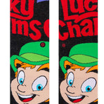 Stance Lucky Charms Crew Cut Kids Socks - A pair of socks featuring a colorful design with the iconic Lucky Charms leprechaun character and rainbow stripes.