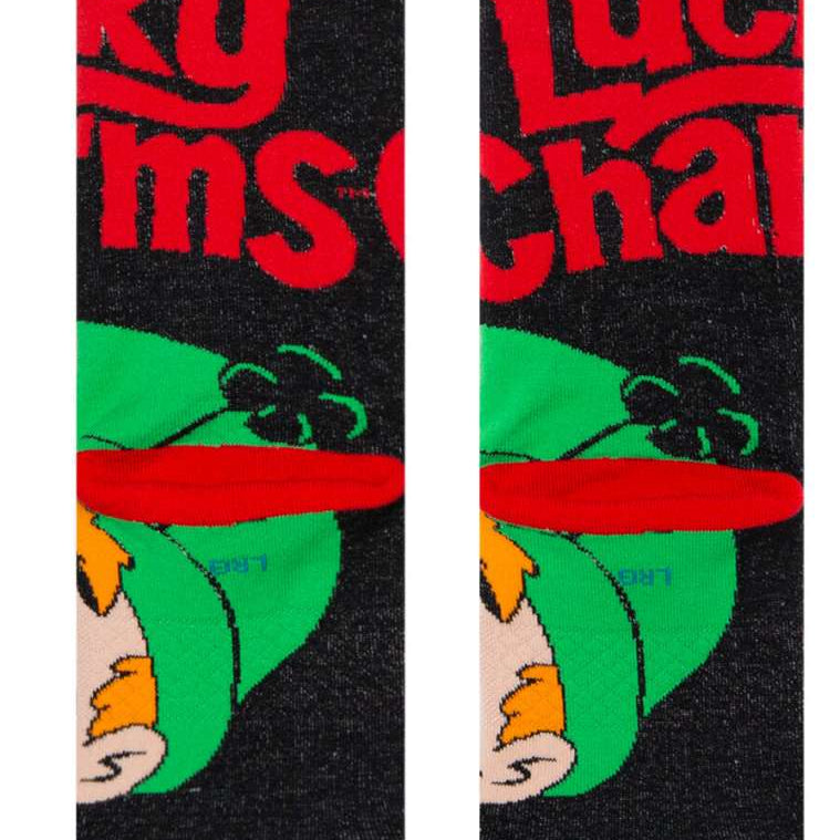 Stance Lucky Charms Crew Cut Kids Socks - A pair of socks featuring a colorful design with the iconic Lucky Charms leprechaun and marshmallows.