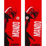 Stance Mando West Crew Socks 2023 - Red crew socks with a black silhouette of The Mandalorian character on the top.