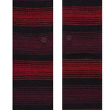 Stance Tonality Crew Socks 2023 - Black socks with horizontal red stripes and a small circular logo at the bottom.