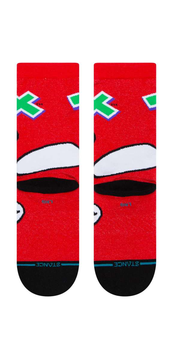 Stance Trix Crew Cut Kids Socks - Red socks with green and white "Trix" logo on top.