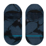 Stance Turbid No Show Socks 2023 - A pair of navy blue no-show socks with a subtle tie-dye pattern and a small white logo on the ankle area.