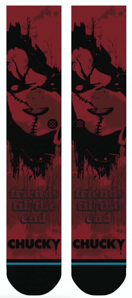Stance Wanna Play Crew Socks 2023 - Black crew socks with a repeating pattern of white and grey snowboarders.