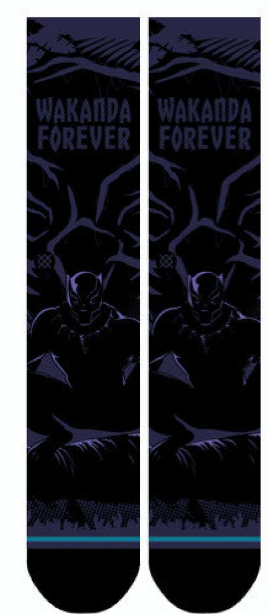 Stance Yibambe Crew Sock 2023 - Black crew socks with a repeating pattern of white and grey snowboards.