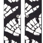 Stance Zombie Hang Crew Socks 2023 - Black crew socks with white zombie hand print design and blue stripe at top.