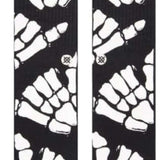 Stance Zombie Hang Crew Socks 2023 - Black crew socks with white zombie hand print design and blue stripe at top.