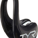 TYR Ergo Swim Nose Clip - Black nose clip with a small, silver screw on its side and a textured surface for better grip.