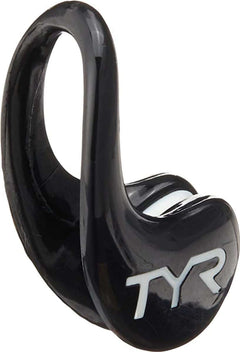 TYR Ergo Swim Nose Clip - Black nose clip with a small, silver screw on its side and a textured surface for better grip.