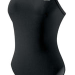 TYR Ladies' Durafast One Solid Diamondfit Flyback Swimsuit - A black swimsuit with a diamond pattern and flyback straps.