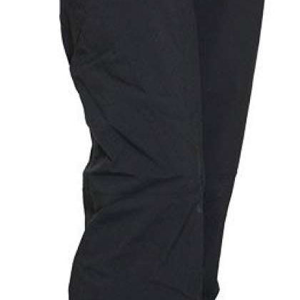 Turbine Ladies Aura II Shell Pants 2024 - Black pants with a zippered pocket on the right thigh and a belt loop at the waist.