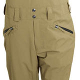 Turbine Mission II Shell Bib 2023 - A tan-colored bib with a black zipper and adjustable straps on the shoulders.