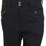 Turbine Mission II Shell Bib 2023 - Black bib overalls with adjustable straps and silver buckles, featuring a zippered fly and multiple pockets on the front.